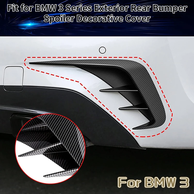 

For BMW 3 Series Exterior Rear Bumper Spoiler 2Pcs Lower Side Air Vent Cover Trim BMW 3 Series G20 2019-21 Carbon Fiber Style