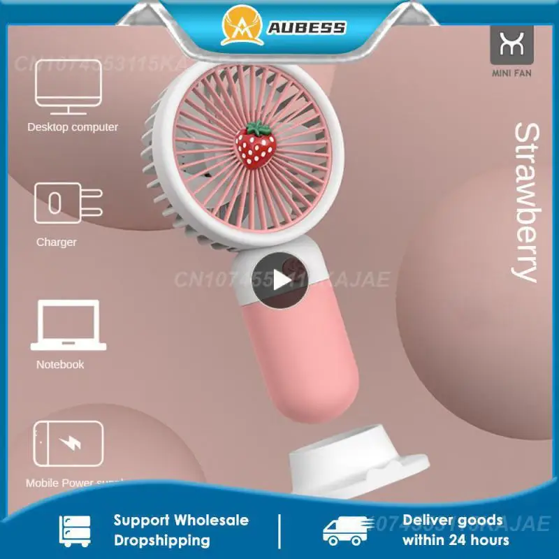 

1~10PCS Rechargeable Fan Single Fall-proof Mini Fan Handheld Small Fan Small Desk Fan Portable Fan Light Base Fan Polychromatic