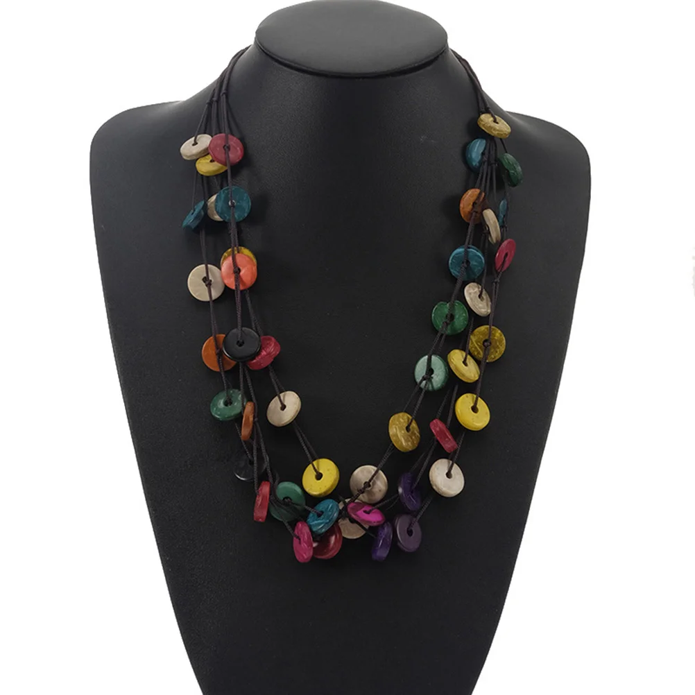 Ожерелье из скорлупы кокоса пляжное ожерелье бисера ювелирное изделие подарок