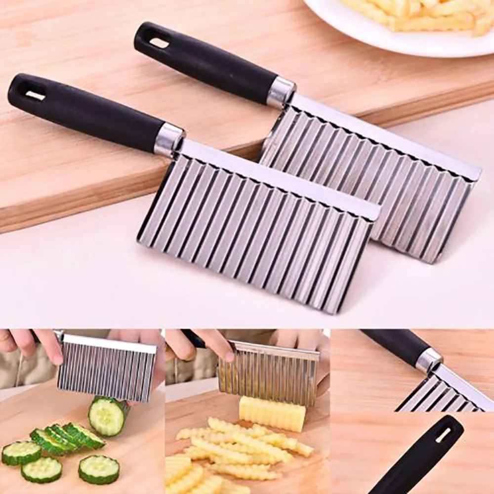 

Potato Wavy Edged Tool Peeler Cooking Tools kitchen knives Accessories Stainless Steel Kitchen Gadget Vegetable Fruit Cutting