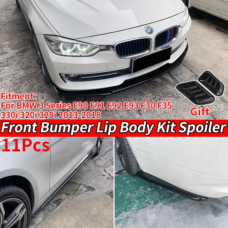 

Car Front Bumper Splitters Lip Body Spoiler Side Skirts Rear Wrap Angle For BMW 3 Series E90 E92 E93 F30 F35 330i 325i 2013-2018