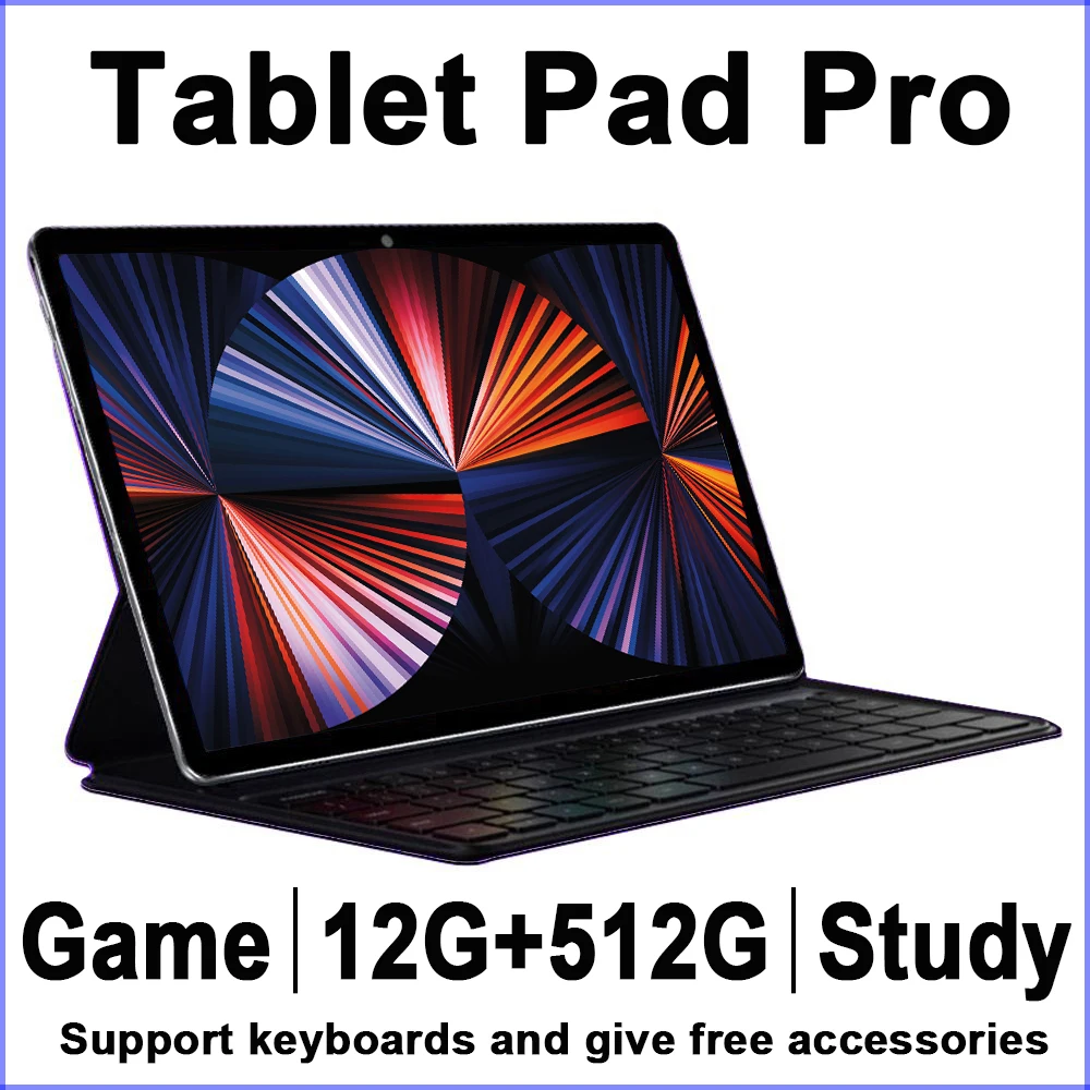 

Global Version Pad Pro Tablet Android Snapdragon 870 Octa Core Tablets 10 Inch 12GB RAM 512GB ROM Dual SIM Original Tablette PC