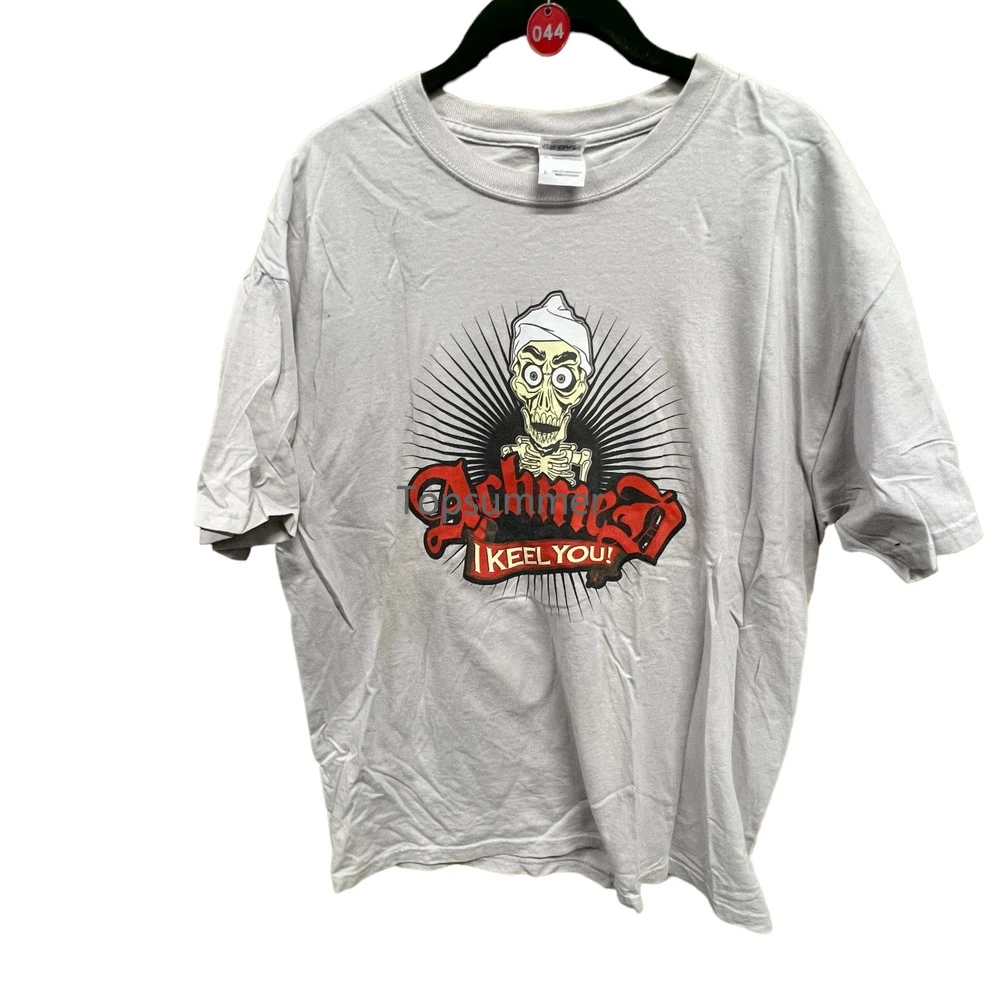 

Achmed Doll T-Shirt Men'S L Gray I Keel You Ventriloquist Graphic Tee Comedy