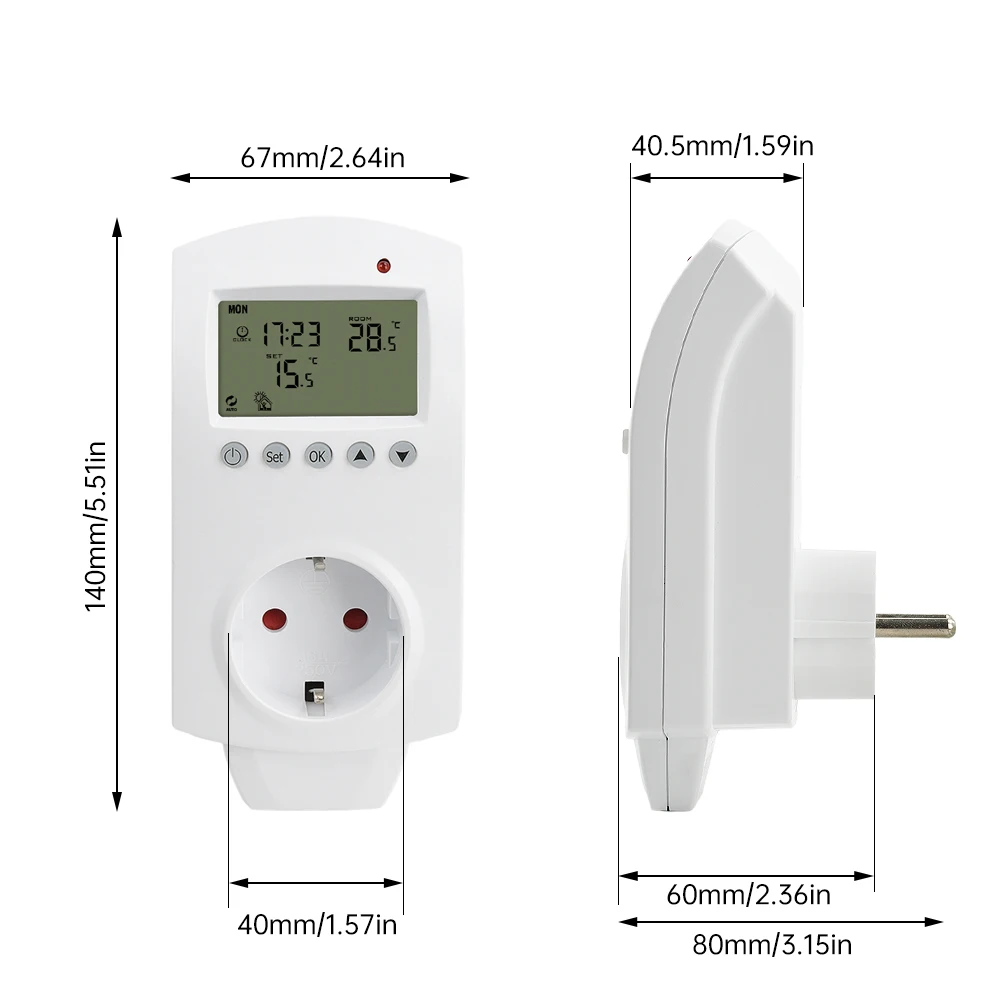 Контроллер температуры измеритель термостата стандартная розетка HY02TP Wi-Fi Tuya
