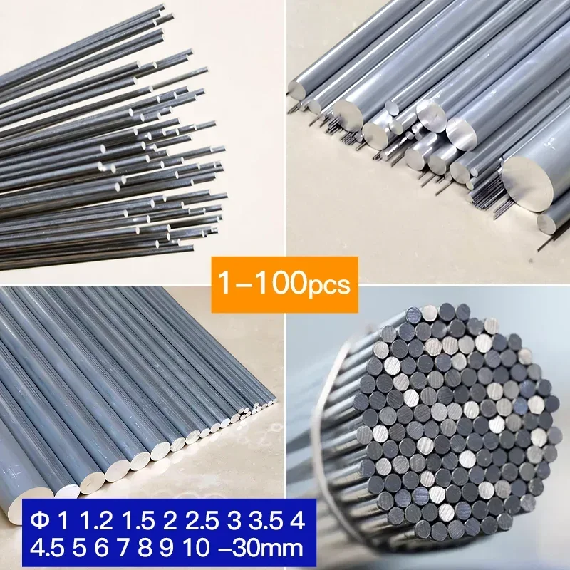 

1 шт.-100 шт., Алюминиевый Твердый Стержень, Φ диаметр 1-30 мм, длина 300 мм, Высококачественная прямая Стандартная Круглая балка, диаметр 1 500 1,2 2