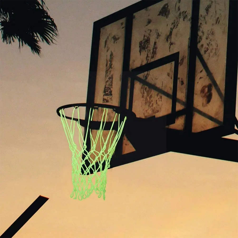 

1 Pc Nylon Night Light Up Basketball Net Heavy Duty Light Luminous Basketball Accessories Stand Glowing E4y1