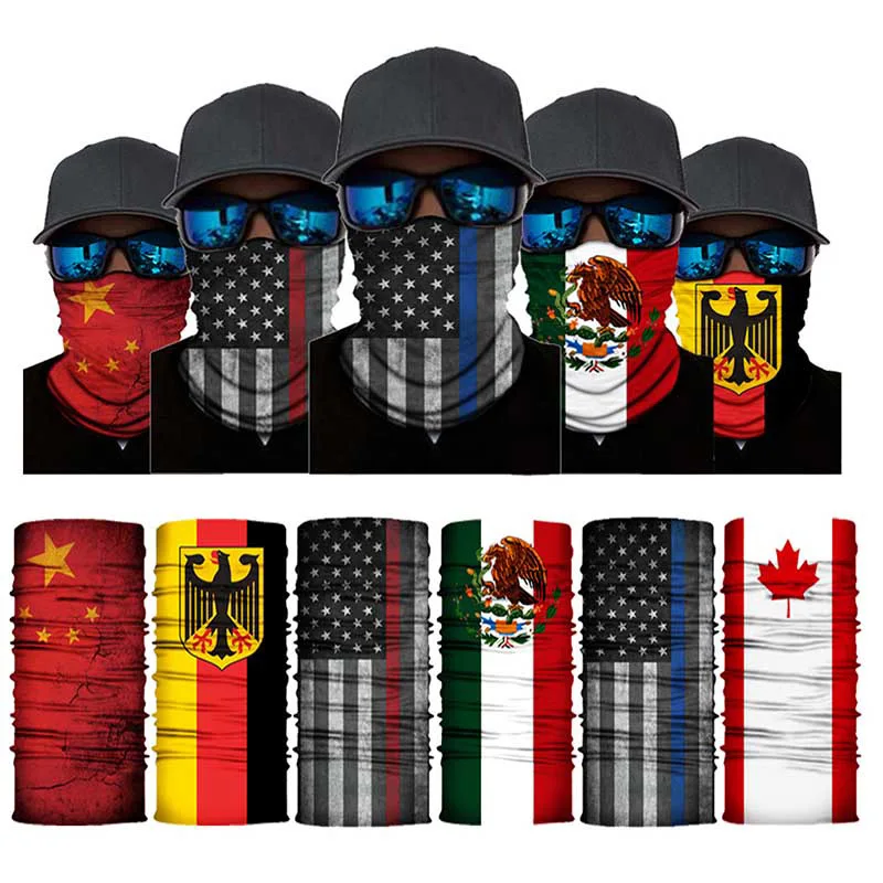 

Seamless National Flag Series Warmer Tube Bandana Magic Scarf Neck Gaiter Multi Functional Headband Tubular Variety Headscarf