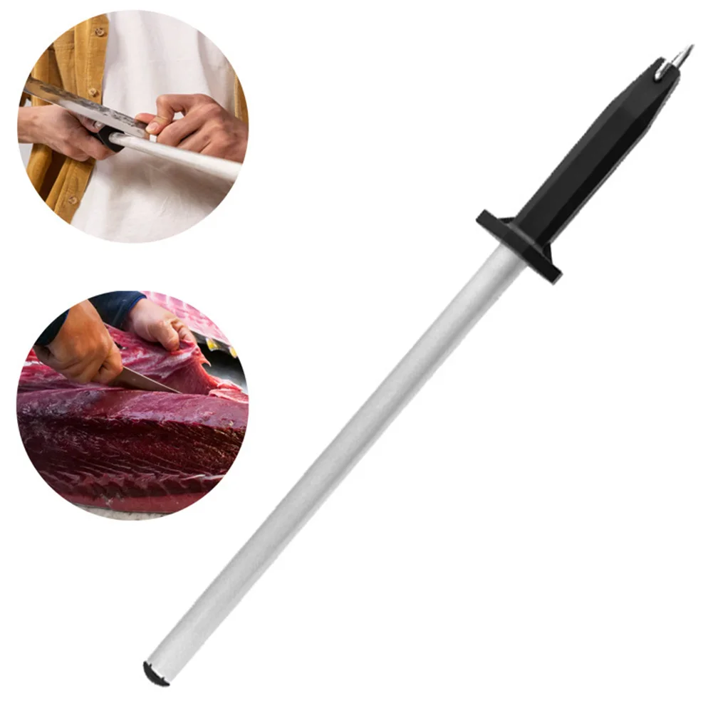 

13inch Cut Sharpener Sharpening Rod Honing Steel Diamond Coated PP Handle Carbon Steel Knife Sharpener