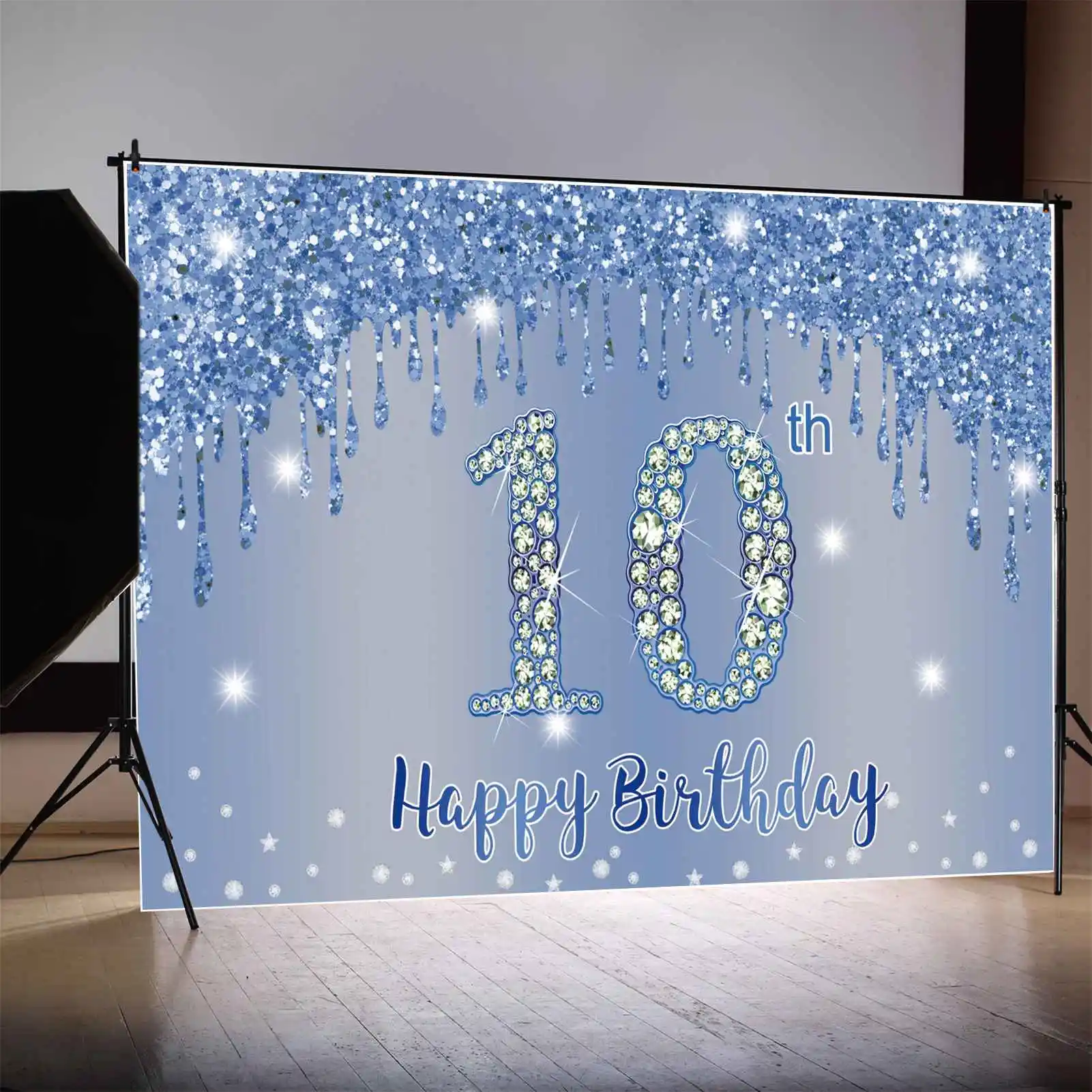 

Фотофон MOON.QG с голубыми блестками и бриллиантами