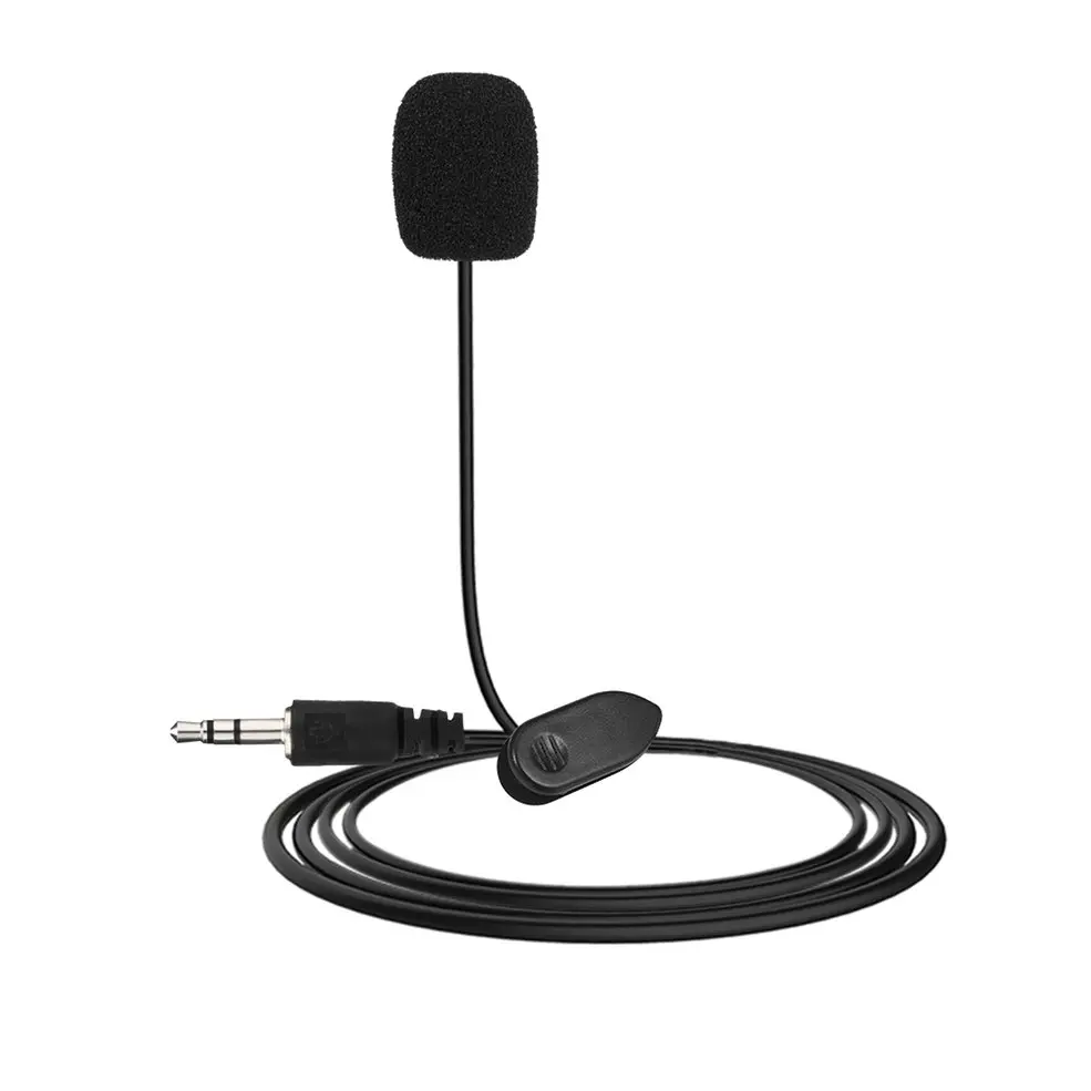 

New Mini Portable 3.5mm Mini Studio Speech Mic Microphone w/ Clip for PC Desktop Notebook Lectures Teaching Mic Black