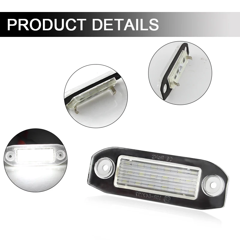 2 шт. Canbus 12 В светодиодная лампа освещения номерного знака белая без ошибок