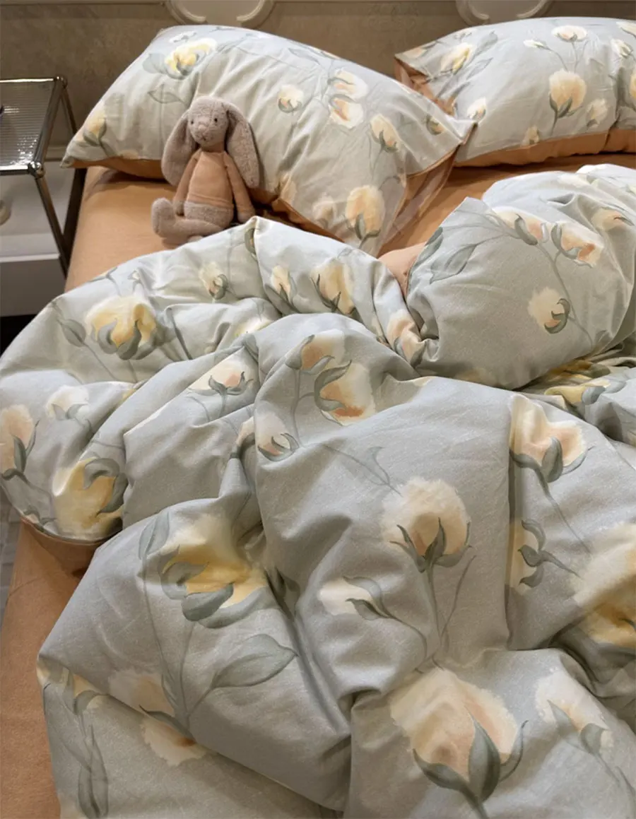 

Модный Элегантный пасторальный Комплект постельного белья для девушек, теплый хлопковый домашний текстиль в рустикальном стиле, простыня, подушка, пододеяльник