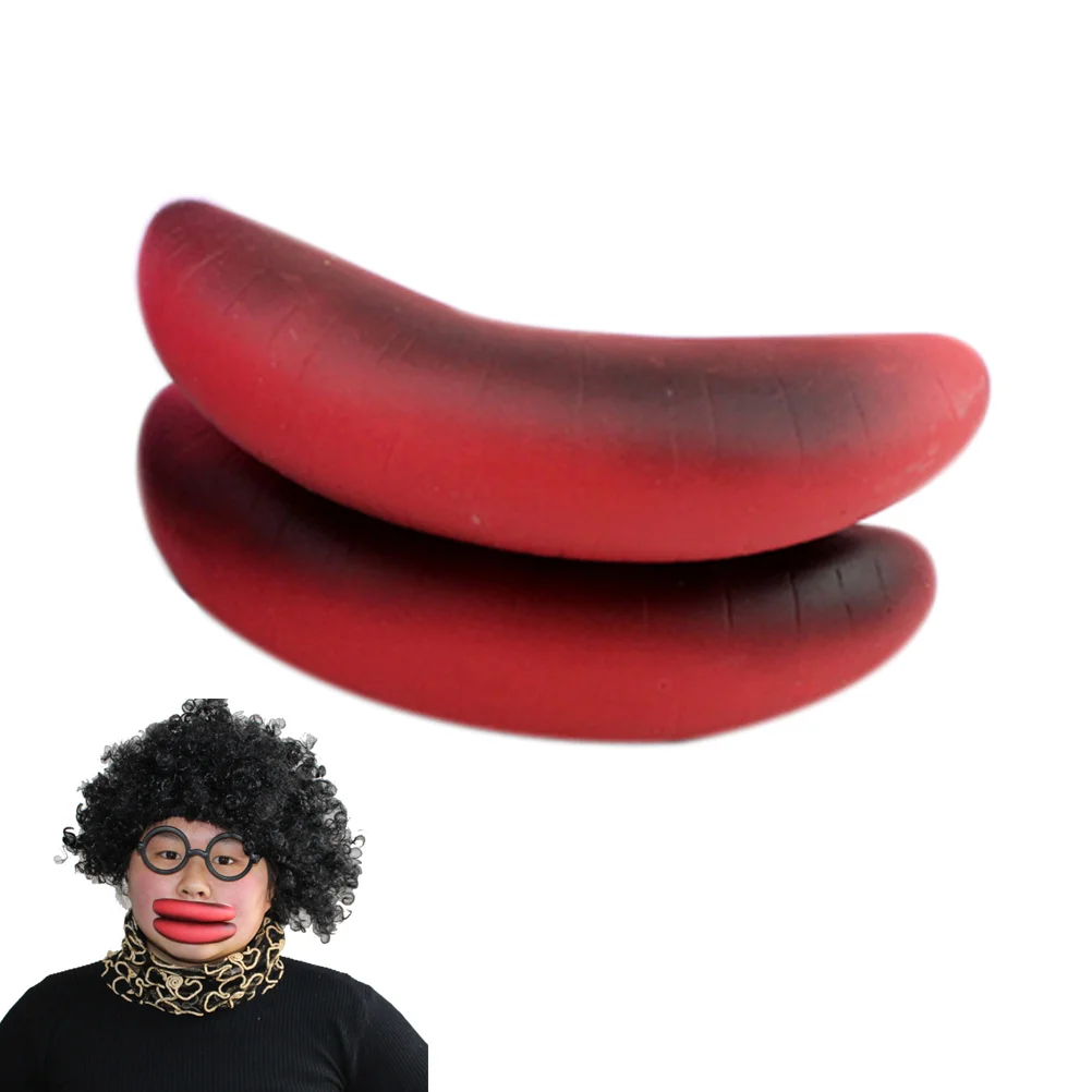 

1pc Swollen Mouth Red Lips Sausage Mouth Red Mouth for Party