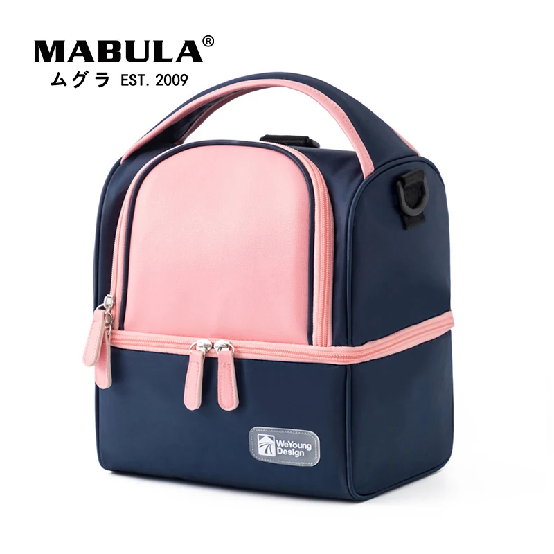 

MABULA Multipocket Breastmilk Preservation Mom Backpack Leakproof Travel Cooler Lunch Handbag Crossbody Insulated Box Removable