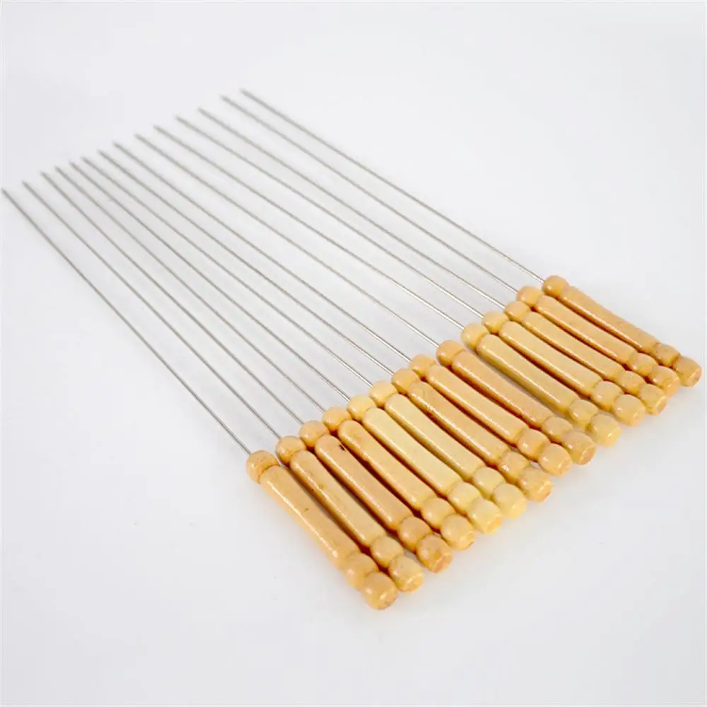 

Barbecue Sign Set/10pcs Anti -hot Gourd Small Wooden Handle Barbecue Signature Round Needle Outdoor BBQ Tool