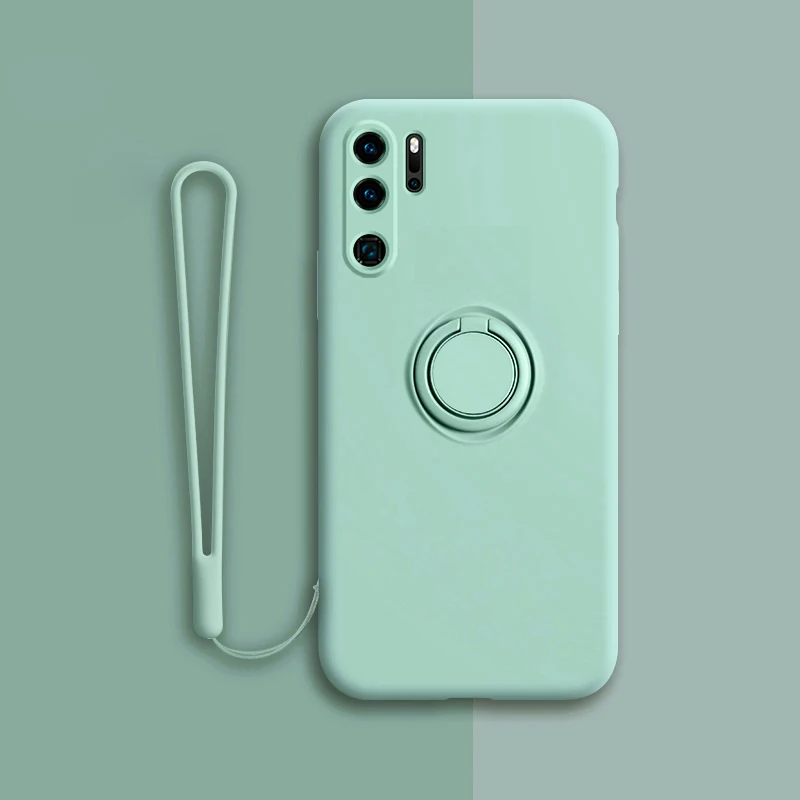 Luxury Magnetic Silicone Case For Huawei P30 P20 Pro P30Pro P20Pro P40 Nova 5T Mate Honor 20 Cover With Ring Holder Stand P 30 A