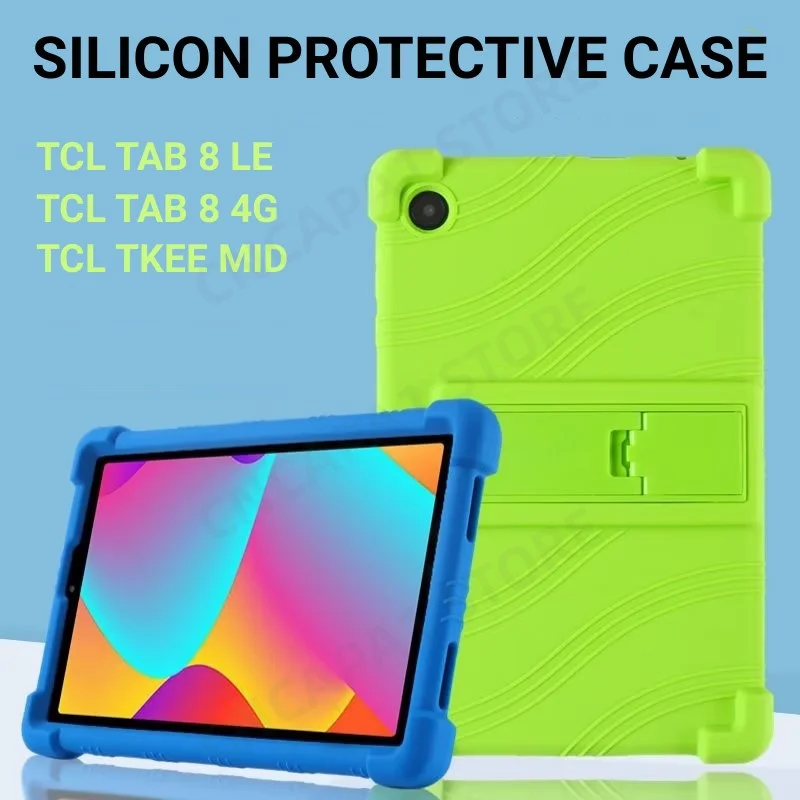 4 Thicken Cornors Silicon Cover For TCL Tab 8 LE Case Kids Safety Cover for TCL Tab 8 4G Shockproof Funda For TCL TKEE Mid Cover
