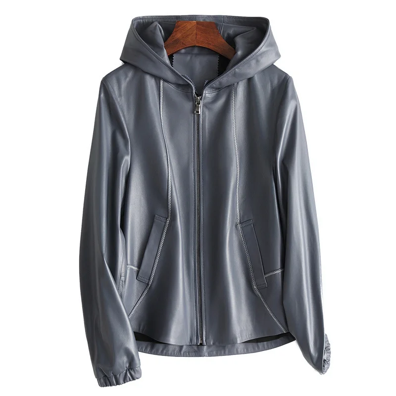 

2023Leather jacket,Genuine Leather Jacket 100% Real Sheepskin Coat Spring Autumn Jacket Women Clothes Korean Baseball Jackets MY