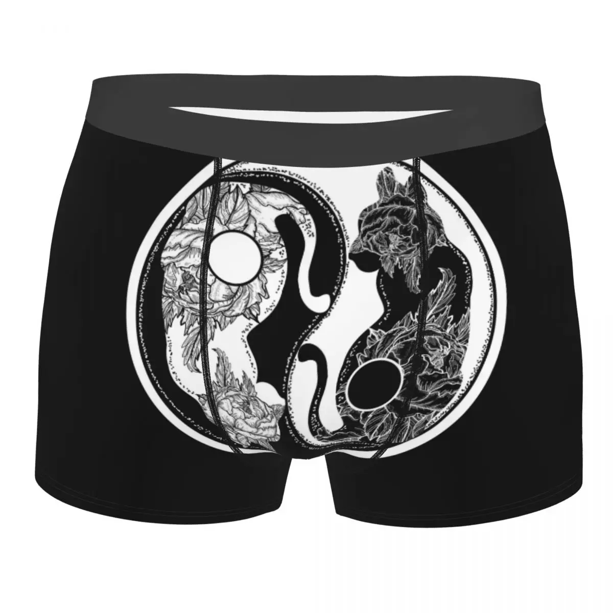 

Мужские трусы, трусы, боксеры, шорты, шорты с кошками, Инь и Ян, бохо, мандала, нижнее белье для мужчин, сексуальные мужские боксеры, шорты