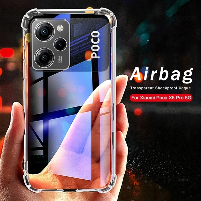 Прозрачные противоударные подушки безопасности для Poco X5 Pro чехол для телефона камера защита Shockpoof Funda Pocox5pro Poxo Poko Little X5pro X5 X 5 Pro