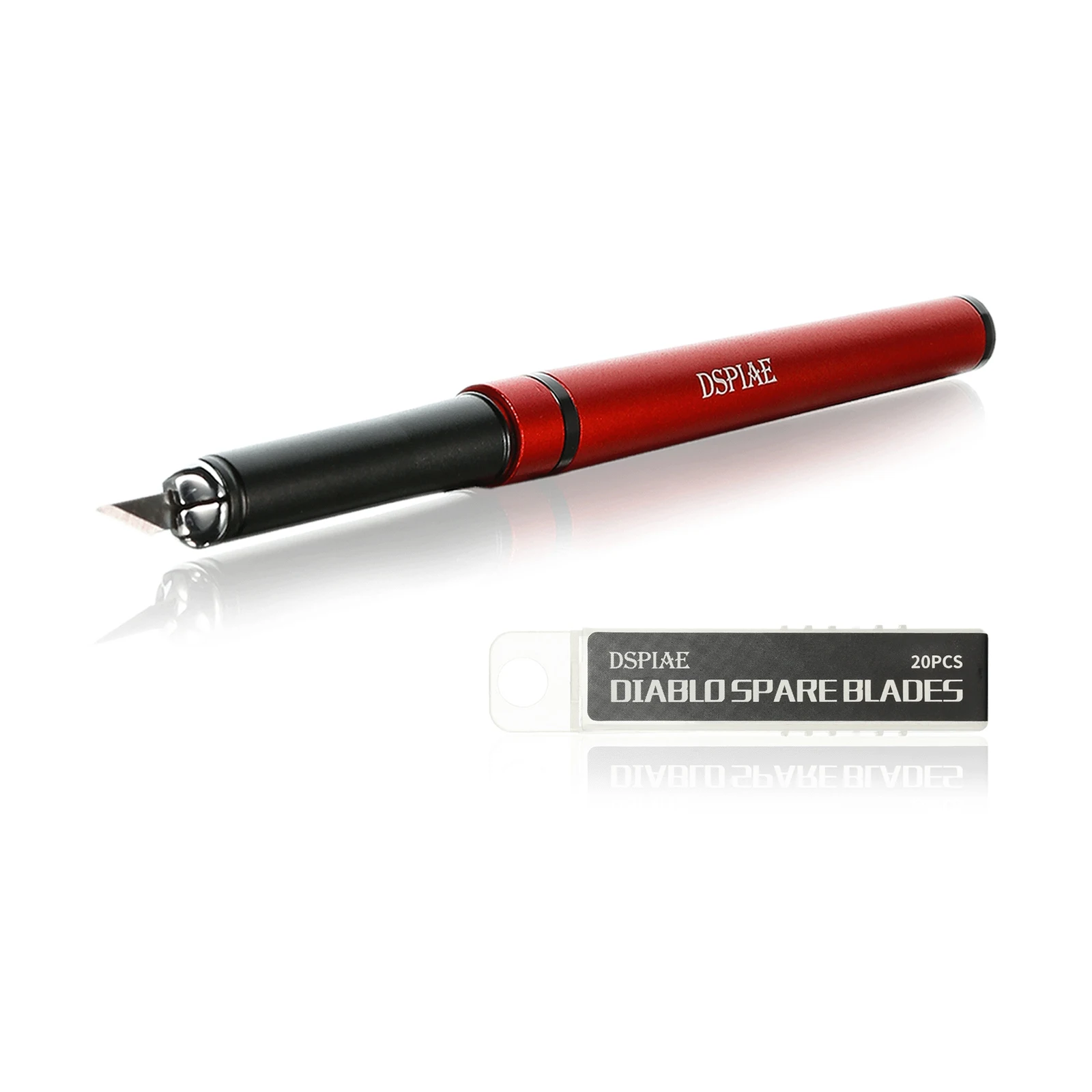 

DSPIAE Dk-1 Aluminum Alloy Knife Pen with 21 Pcs Blade Sharp / with 41 Pcs Blade Sharp 12*12*147mm Red