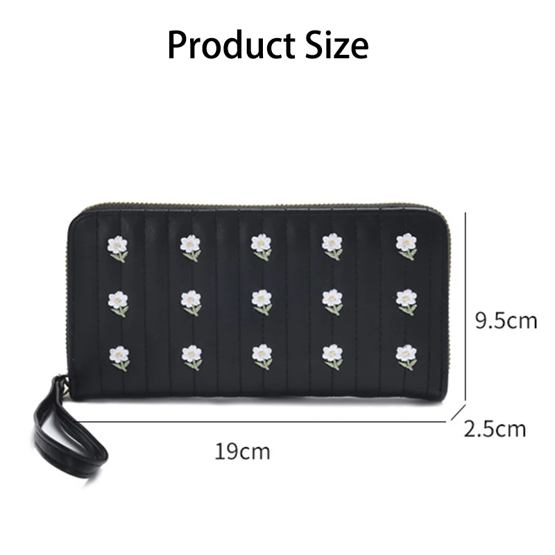 New PU Leather Women Long Zipper Purses Embroider Tassel Design Clutch Wallets Female Card Holder Fashion Wallets for Women