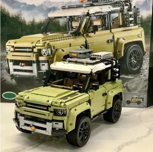 Фото 2573pcs Famous Car Blocks Land Supercar Rover Off-Road Defender Vehicle Model 42110 Building Blocks Bricks Toys Kids Adults Gift №1