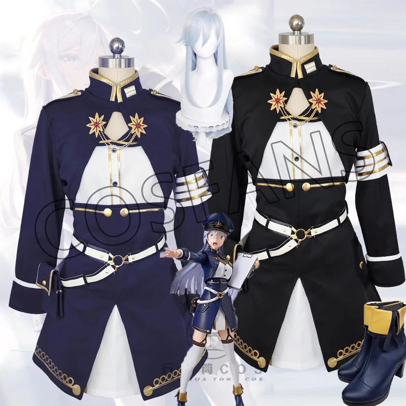 Костюм военной униформы «Vladilena Milize», костюм для косплея, костюм на Хэллоуин для вечеринки, женская обувь с париком