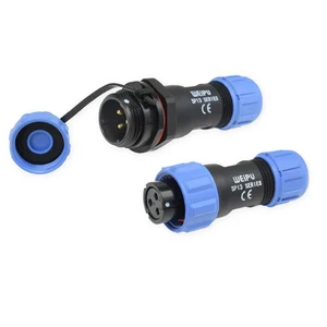 WEIPU SP1310+SP1311 Industry IP68 Waterproof M12 Power Connector Adapter 2 3 4 5 6 7 9Pin Ebike Motorcycle LED Lighting Ship Car
