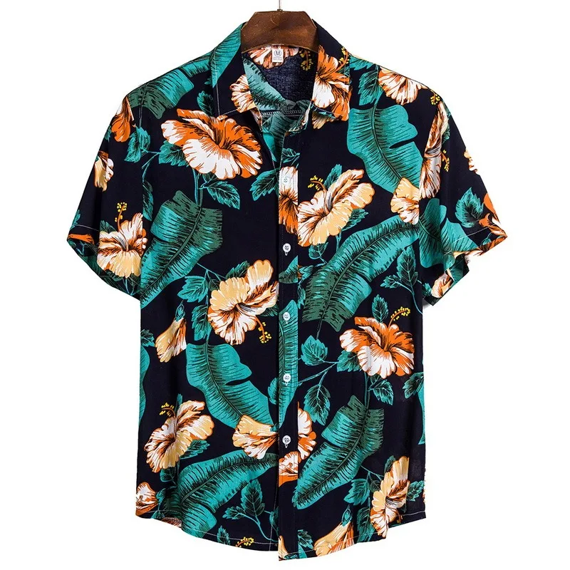 2022 New Summer Arrival Men's Shirts Men Hawaiian Camicias Casual One Button Wild Shirts Printed Shirt Short sleeve Blouses Tops