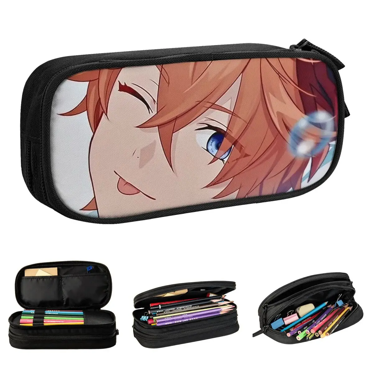 

Childe Genshin Impact Pencil Cases New Game Anime Pen Bags Kids Large Storage School Supplies Gift Pencil Box
