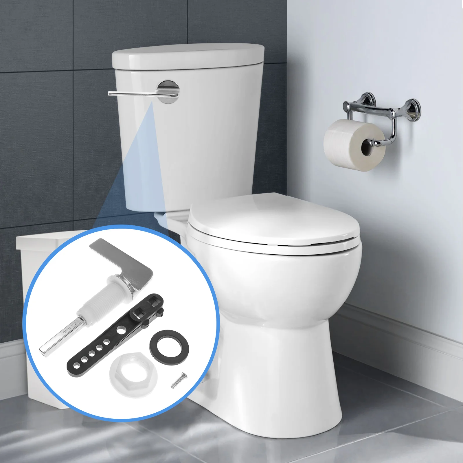 

Tie Rod Kit Water Tank Wrench Toilet Lever Component Flush Handle Universal Parts Bowl Replacement