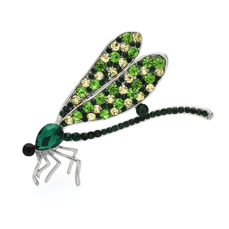 

Wuli&baby New Dragonfly Brooches For Women Men 3-color Rhinestone Insects Party Office Brooch Pin Gifts