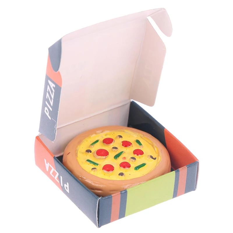 

1:12 Dollhouse Miniature Simulation Kitchen Pizza With Box Set Mini Dollhouse Kitchen Decor Ornament Model DIY Toy Accessories