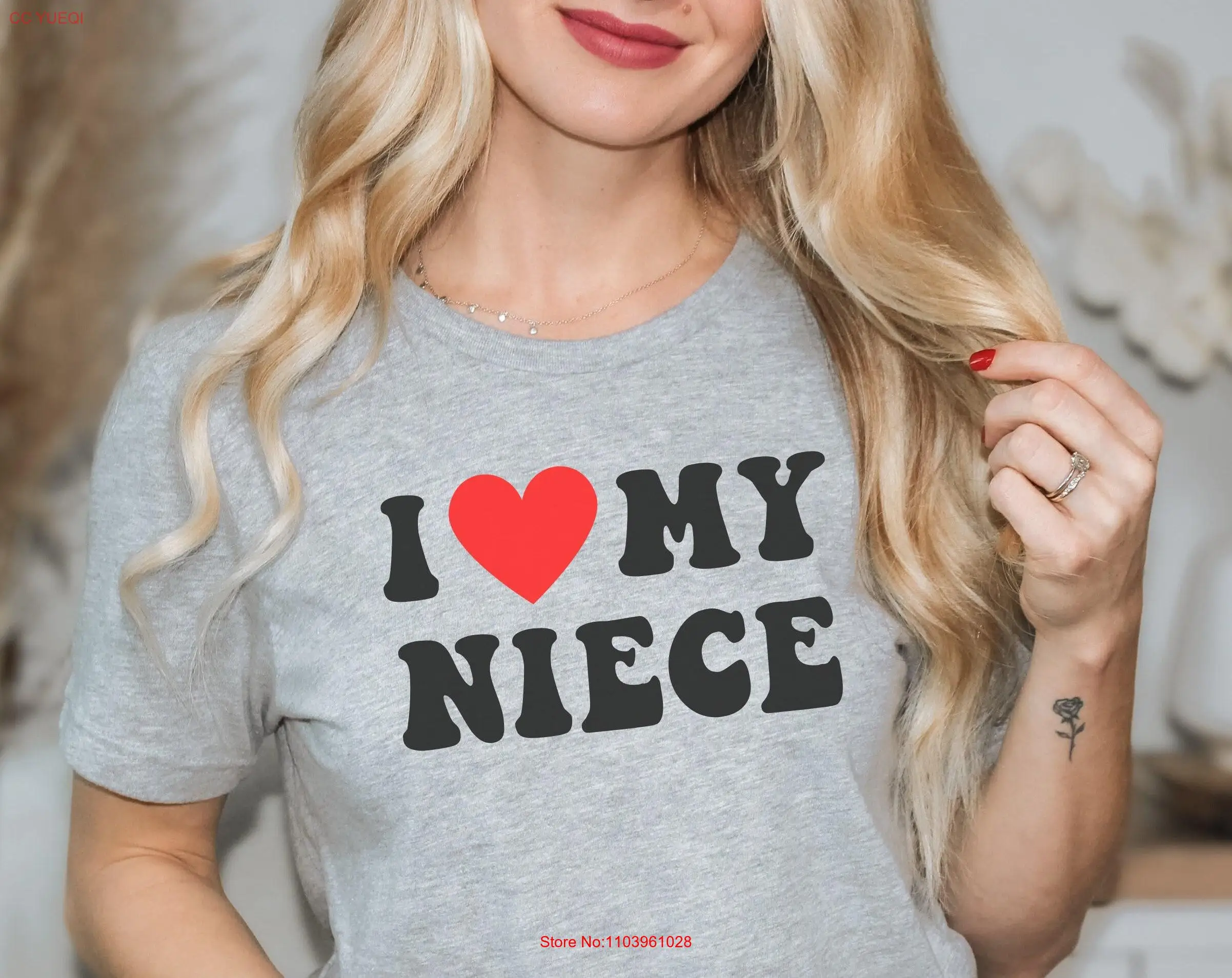 Футболка I Love My Niece For Aunt From Gender Reveal Uncle Baby Girl тетушка с длинными или короткими