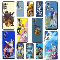 anime cute digimon world for xiaomi redmi k50 k40 gaming k30 k20 pro 10x 9t 9c 9a tpu soft silicone black phone case fundas capa