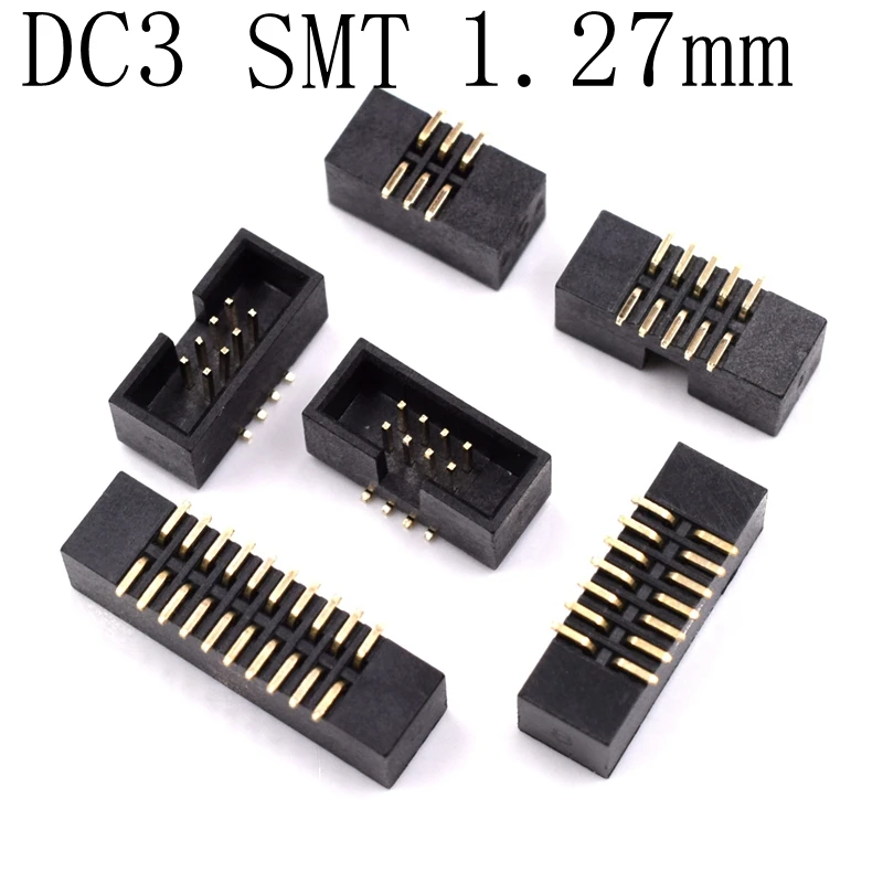 SMT-Cabezal de caja idc recto, conector PCB de doble fila, SMD DC3,...