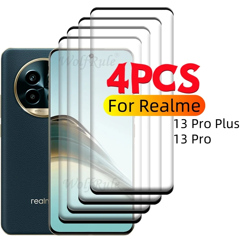 1/2/3/4 шт. для Realme 13 Pro Plus стекло OPPO Стекло 9H полное покрытие изогнутая защита экрана
