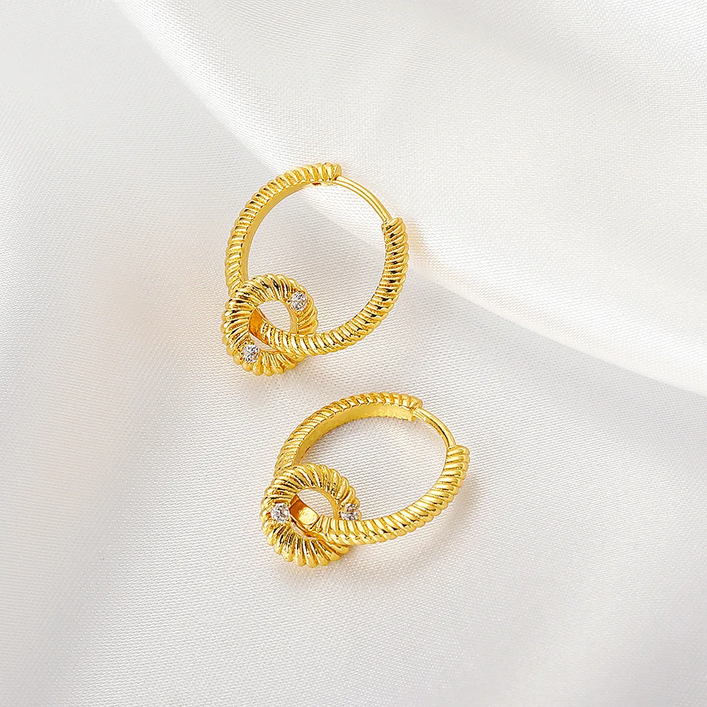 Эроupean американские модные медные полые круглые серьги золотого цвета для женщин