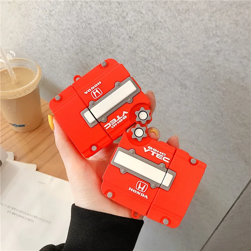 

Earphone case For AirPods 1 2 Pro Creative VTEC Honda Engine Protection Cover Case For Apple Airpods Case Accessories with took