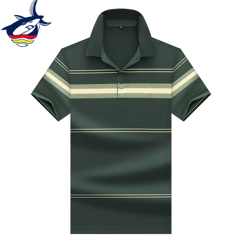 

2022 Summer Tee Shirt Homme Casual Stripes Polo Shirts Men High Quality 96% Cotton+4% Spandex Tace & Shark Brand Polo Men 4XL