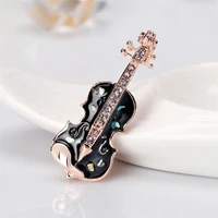 high end personality guitar violin brooch drip oil painted shell corsage pin ladies brooch