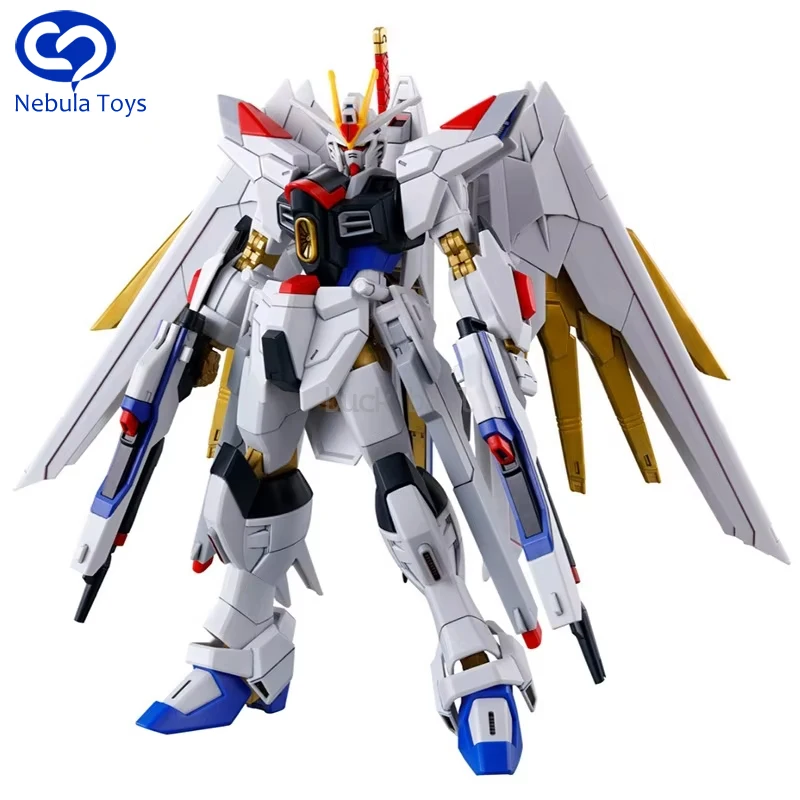 Bandai Original Hg 1/144 Seed Mighty Strike Freedom Model Combat Action Assembly Kit Statue Doll Collection Decoration Toy