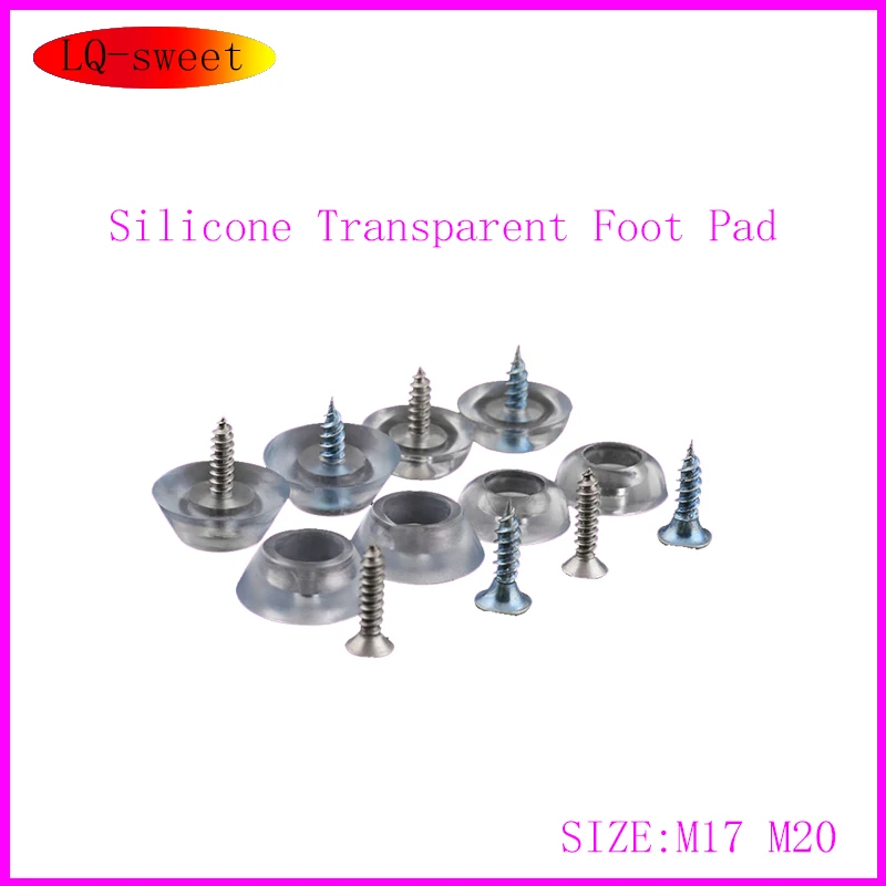 

Silicone Pad Transparent Foot Pad Furniture Nail Antiskid Pad Soft Rubber Concave Gasket Dining Chair Pad 17mm 20mm 50pcs