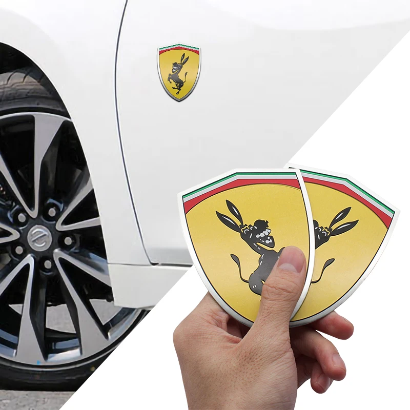 

3D Aluminum Ferrari Donkey Logo Badge Emblem Sticker Car Decal Accessories For Ferrari styling 458 488 F8 F430 599 FF Roma SJ