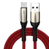 micro usb cable 2 4a fast charge zinc alloy breathing light android data cable for mobile phone with led quick charge cord