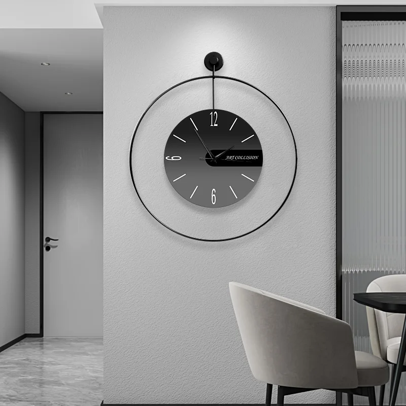Unusual Battery Powered Wall Clock Black Round Vintage Creat