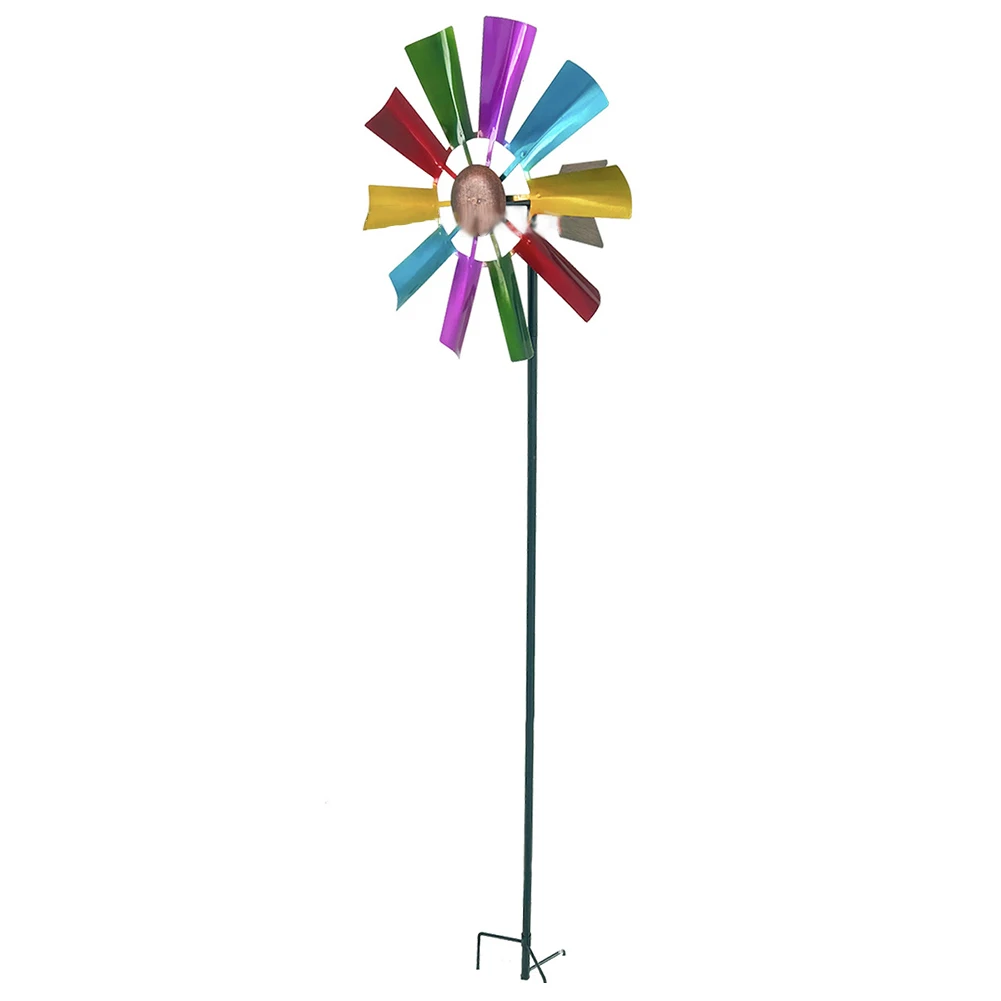 

Creative Windmill Wind Spinner Yard 73cm Balcony Garden Decoration Metal Multicolor Ornament Outdoor Parts Patio