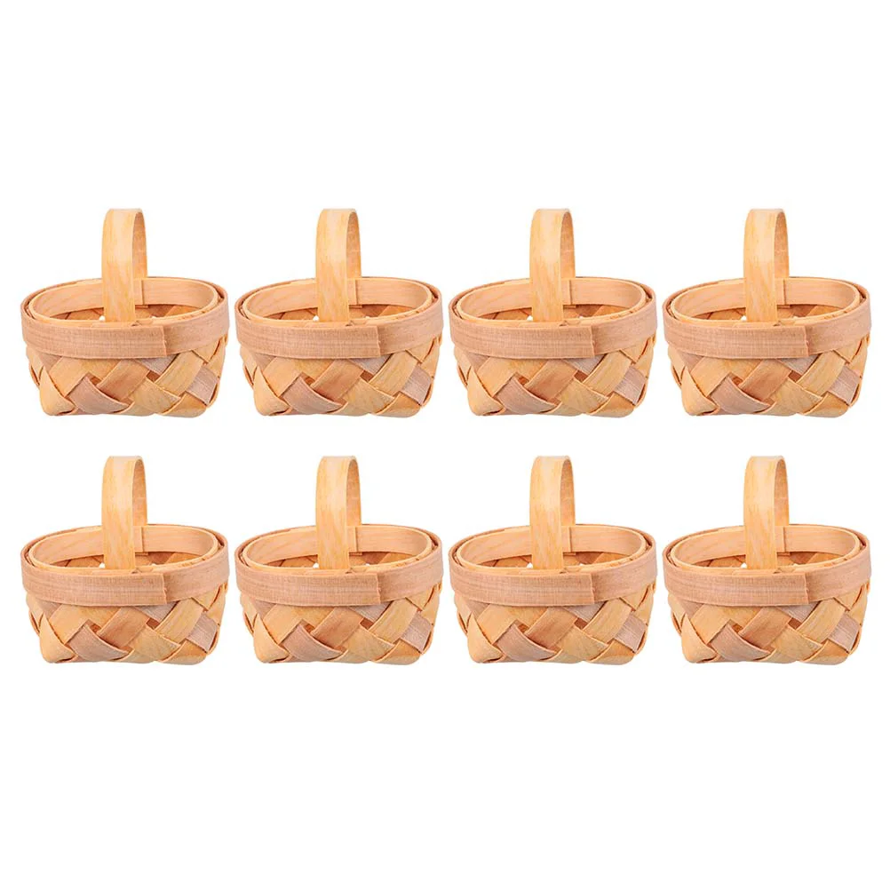 

Basket Candy Mini Gift Wedding Handheld Woven Baskets Rustic Wooden Flower Hamper Wicker Party Miniature Girldecorations Supply