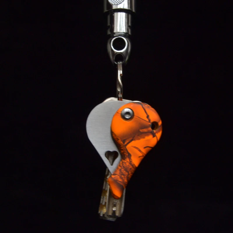Новый креативный мини-нож в форме сердца мини складной нож маленький с ключом